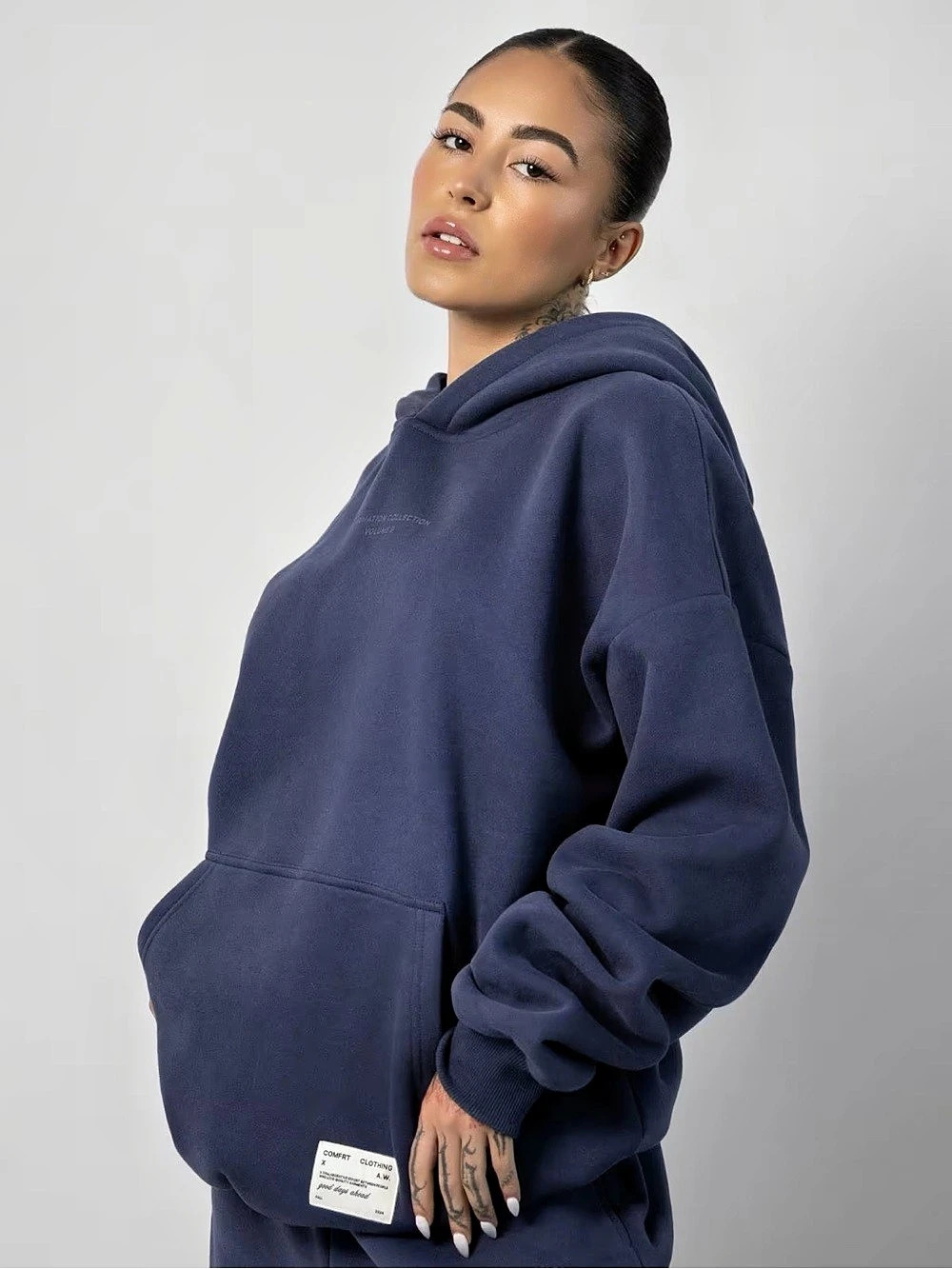 Comfrt Affirmation Hoodie Midnight Blue XS NWT